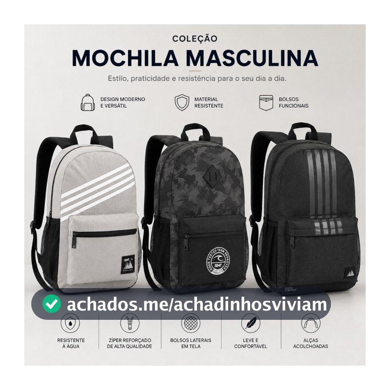 Mochila Masculina Jovem Escolar Grande Resistente SNT Menino