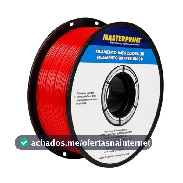 Filamento PLA 3D Masterprint Vermelho para Impressão 3D Envio Rápido