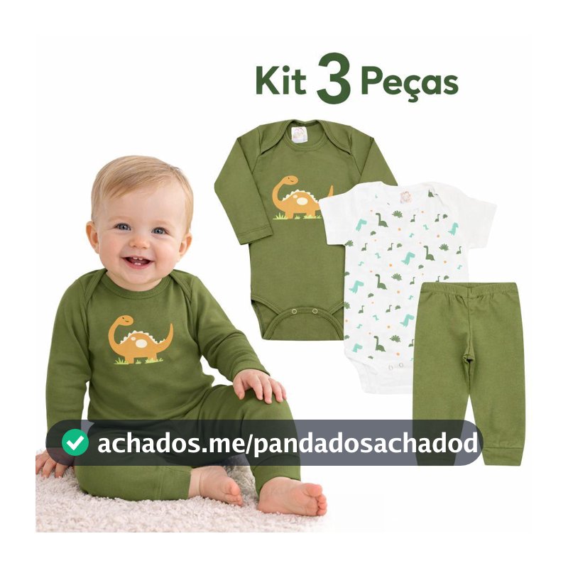 Kit Body Bebê 3 Peças Para Bebê Conjunto de Bebê Menino