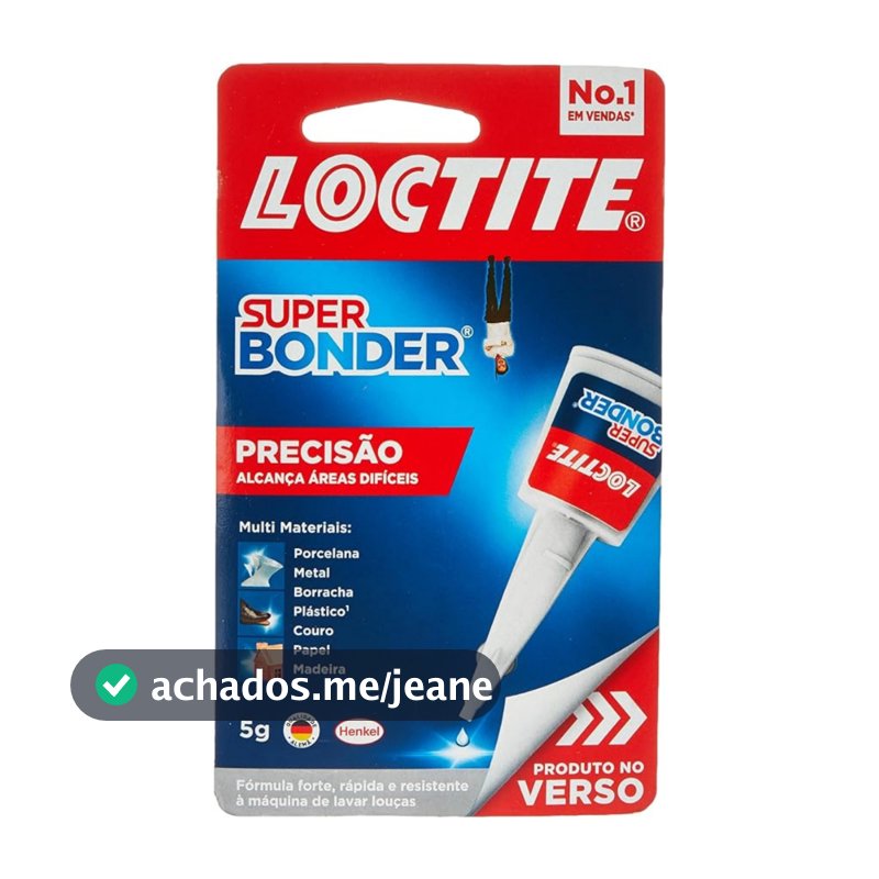 Cola Super Bonder Precisão 5g instantânea bico Anti-entupimento Loctite