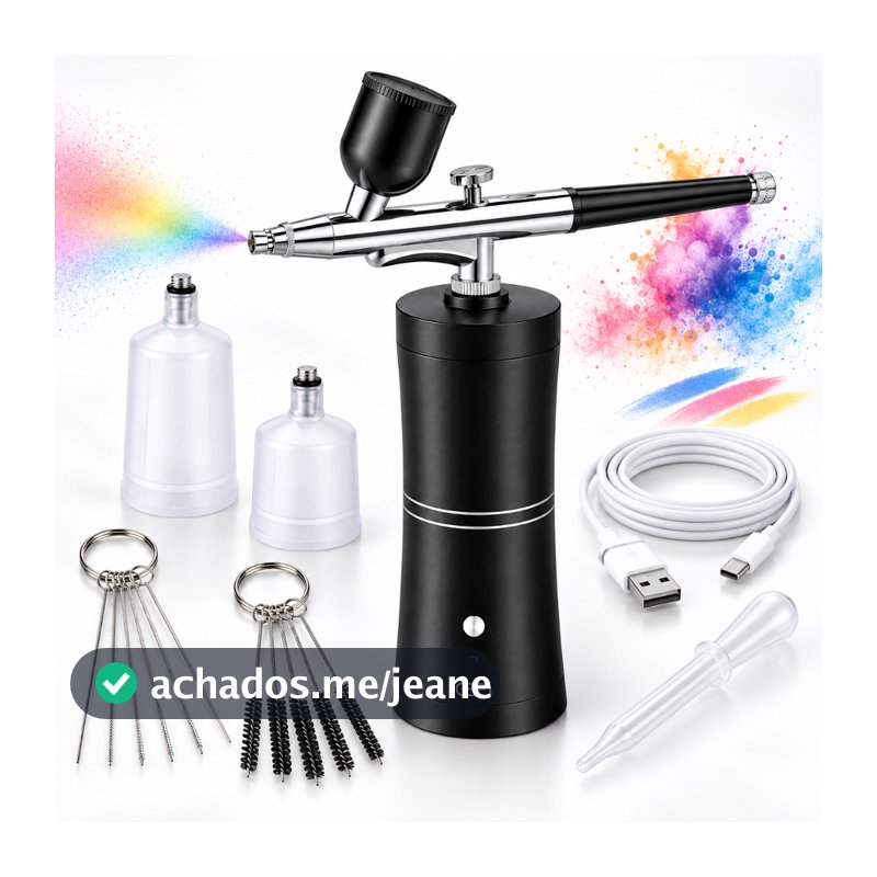 Kit Aerógrafo Recarregável Mini Compressor Sem Fio Portátil Conjunto de aerógrafo recarregável mini