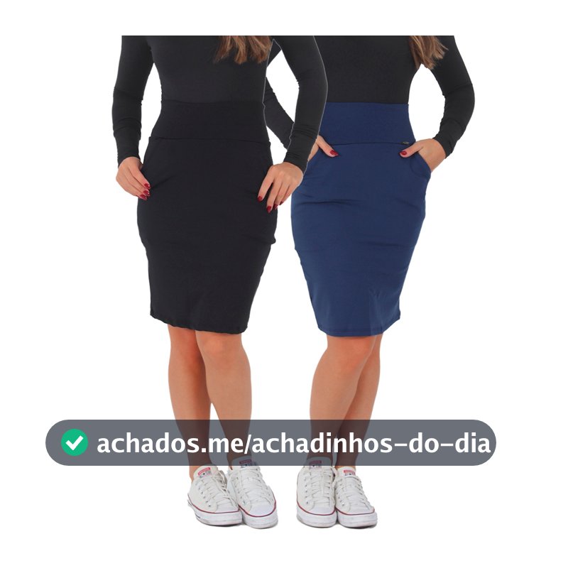Kit 2 Saias Evangelica Suplex Felpado com Bolsos Secretária