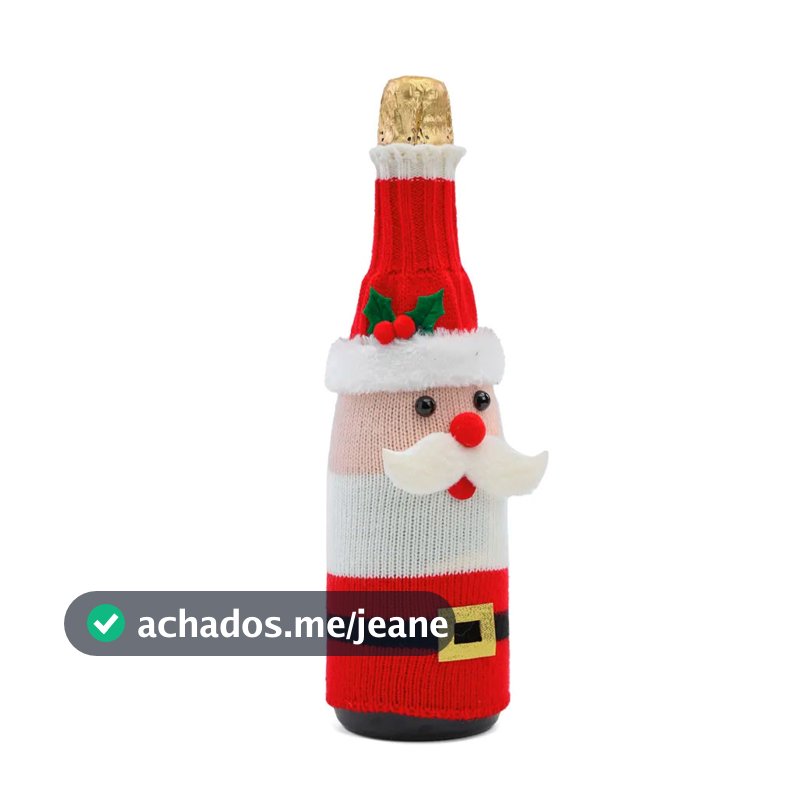 Enfeite Decorativo de Natal para Garrafa - Papai Noel - 30cm - 1 unidade - Cromus - Rizzo