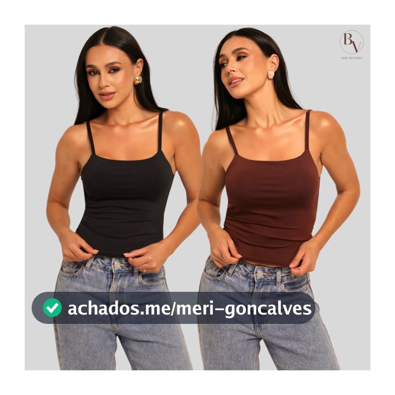 Kit 2 Cropped Feminino Regata Alcinha Básico Verão Suplex