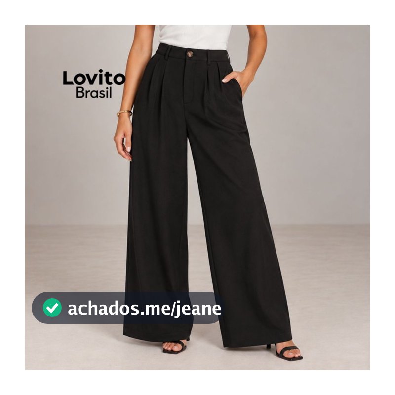 Lovito Calça Alfaiataria Pregas Trabalho Moda Feminina PTB1053BRL1083