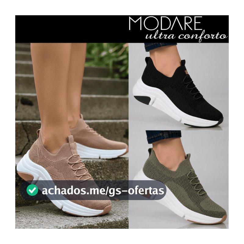 Tênis Feminino Gaspea Knit Modare Casual Confortável Leve Dia a Dia Original Tênis Feminino Casual