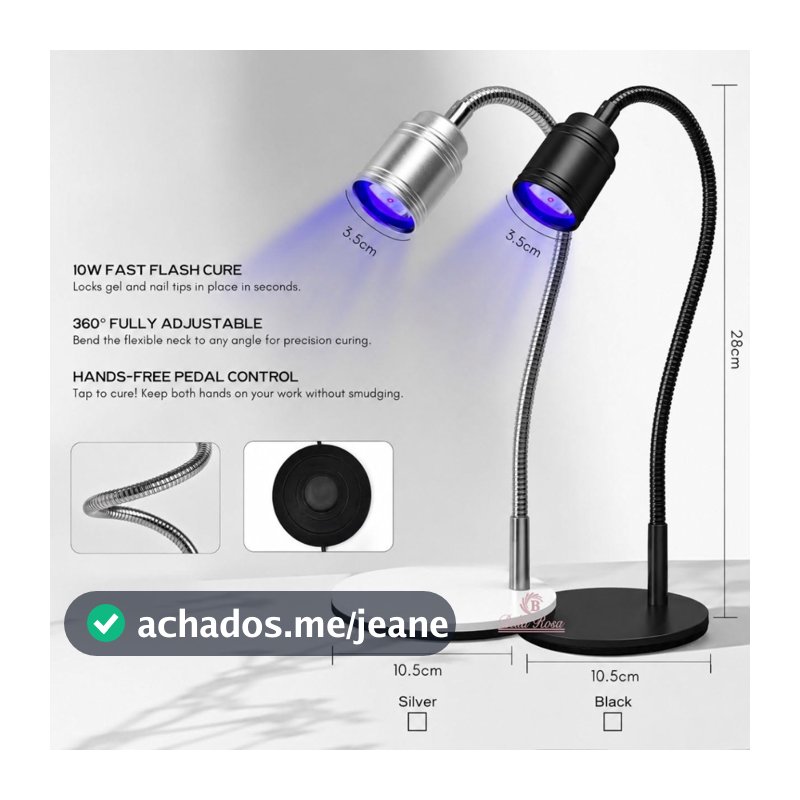 Cabine Lanterna Clip Luxo C/ Base E Pedal Seca Unhas De Gel