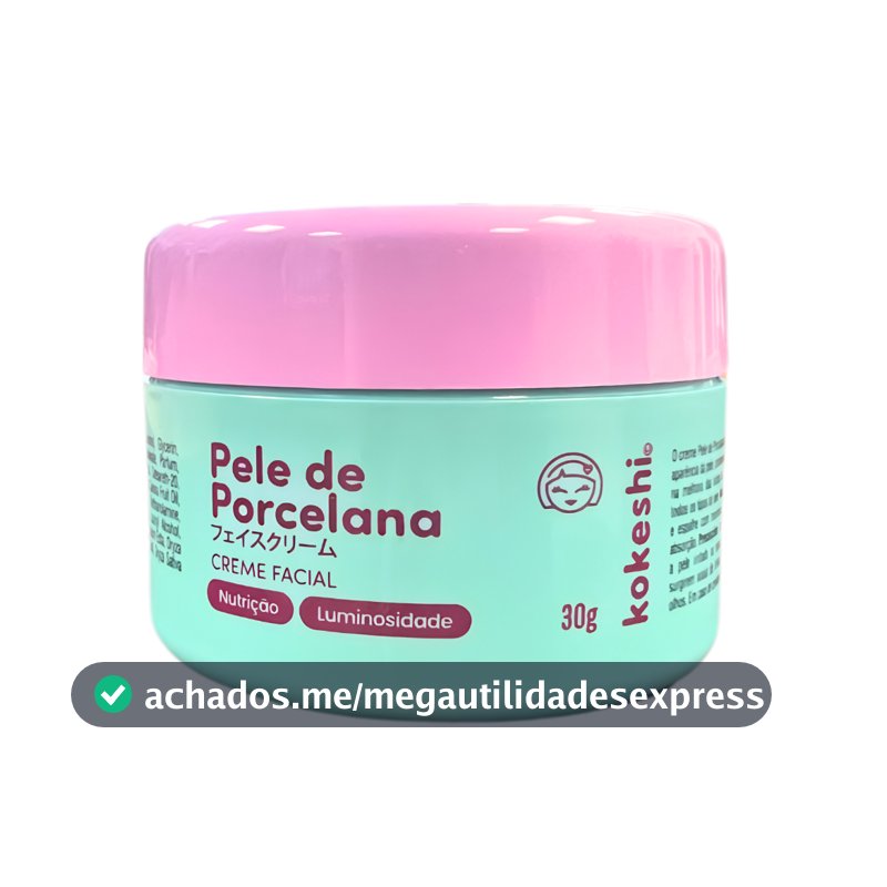 Hidratante Creme Facial Pele De Porcelana Kokeshi 30g Milagre do Arroz