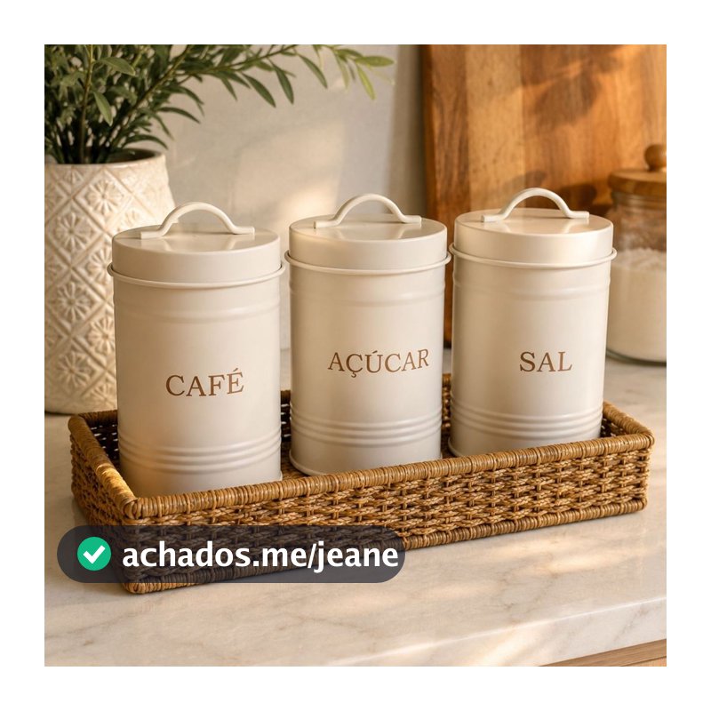 Lata para Alimentos em Aço Galvanizado Retro 1,35L