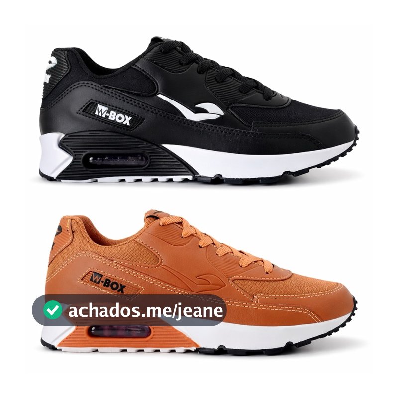 Kit 2 Pares Tênis Masculino WBox Esportivo Casual Leve Confortável Academia Corrida Promoção