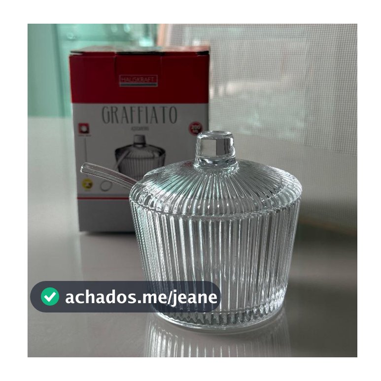 Açucareiro Graffiato em Vidro Transparente 200ml - Hauskraft