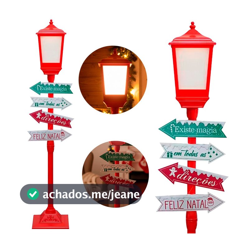 Poste Natalino Bivolt Decoração De Natal Casa Jardim Frente de Casa Enfeite Loja Jardim