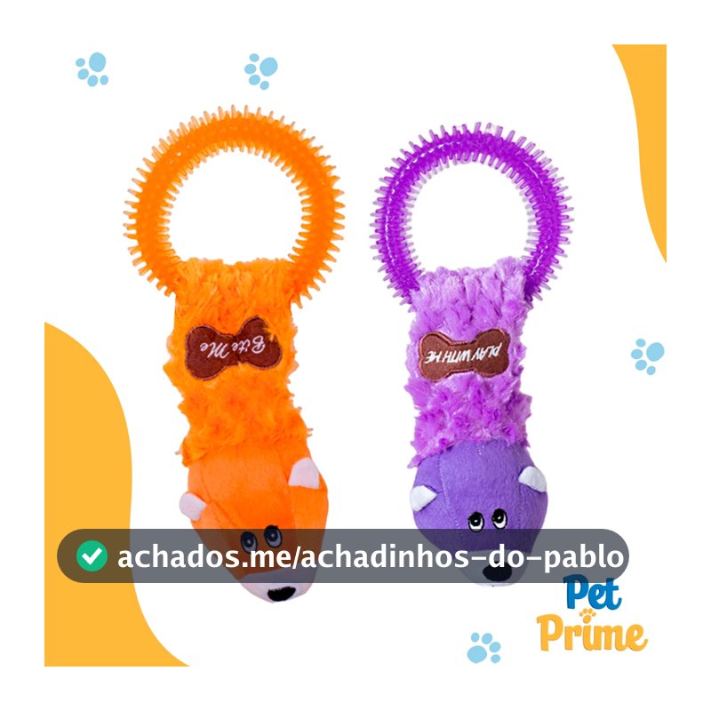 Brinquedo Pelúcia Com Mordedor Esquilo Sonoro 38 Cm Savana