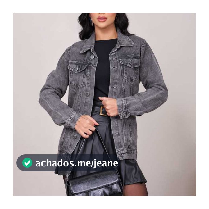 Jaqueta Maxi Feminina Jeans Grafite com Botões Grafite – Tendência Fashion