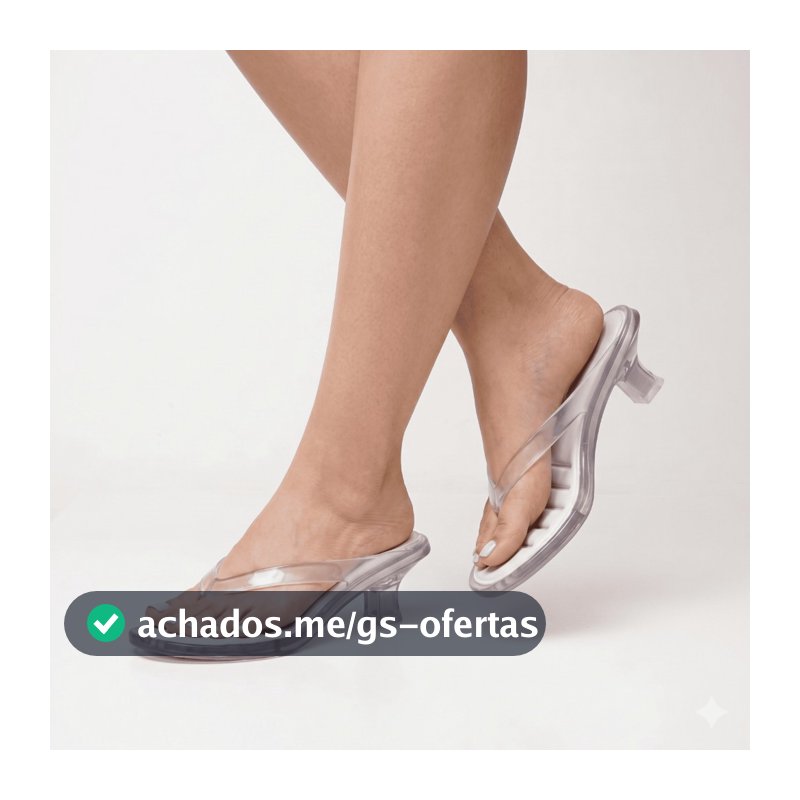 Tamanco Feminino Salto Taça Baixo Transparente Confort