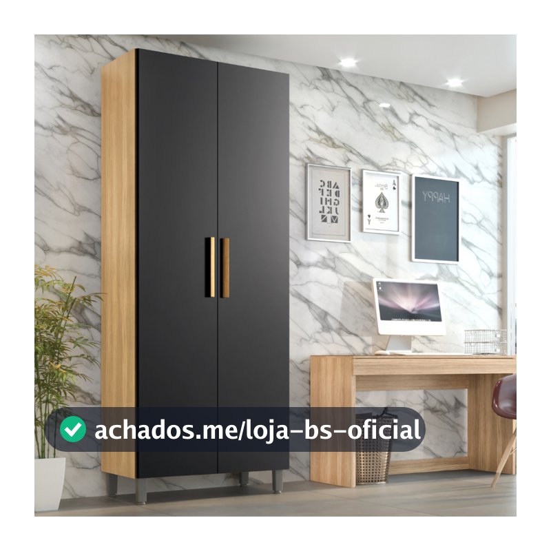 Armário De Escritório Melissa 2 Portas 5 Prateleiras 2,24m