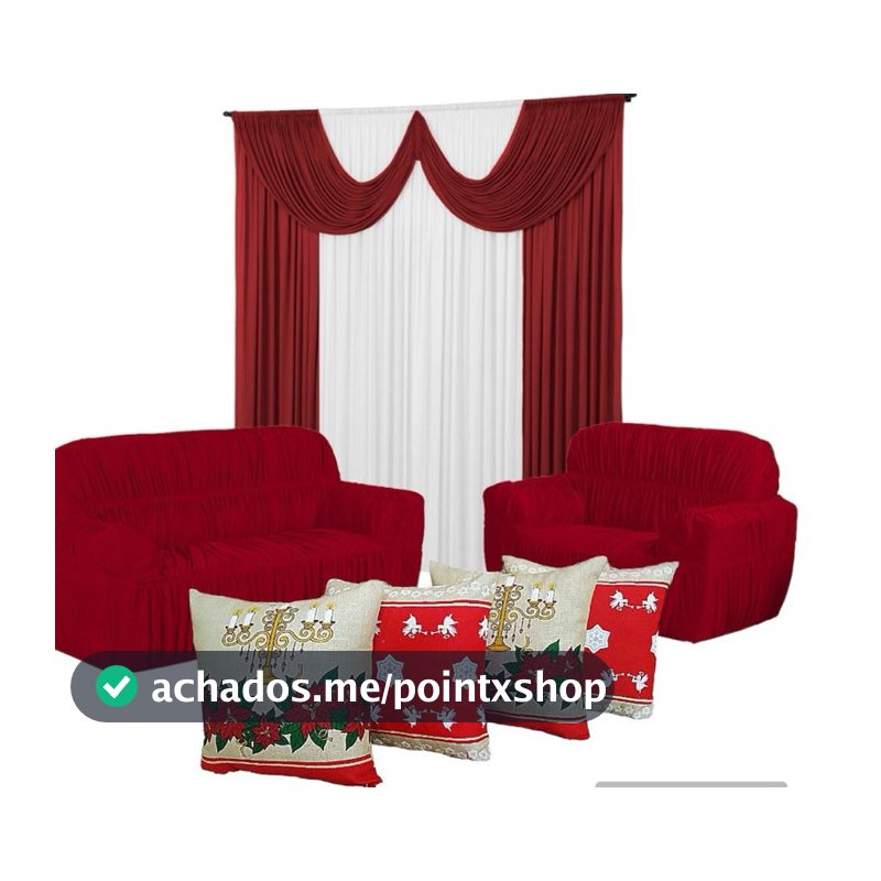 Capa Sofa 2e 3 Lugar+cortina Paris 2mtro +4capas De Almofada LANÇAMENTO DE NATAL. ENVIO IMEDIATO!