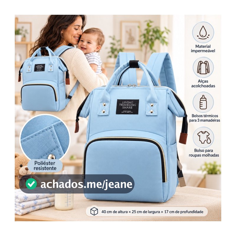 Mochila Bolsa Saída Maternidade Nova Multifunção Living Trav Promoção Preta Colorida Vermelha LY-025