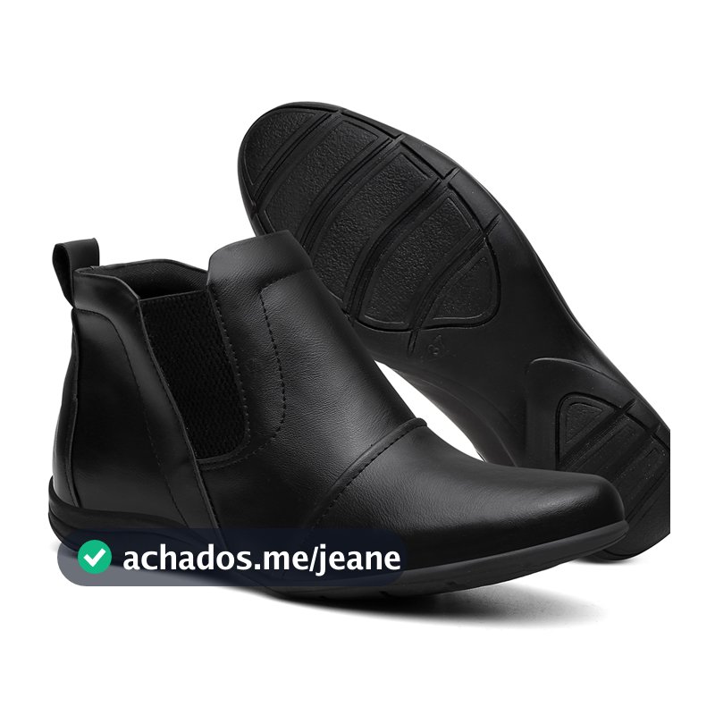 Bota Feminina Botinha Cano Curto Baixo Coturno Feminino Elástico Calce Fácil Resistente Confortável