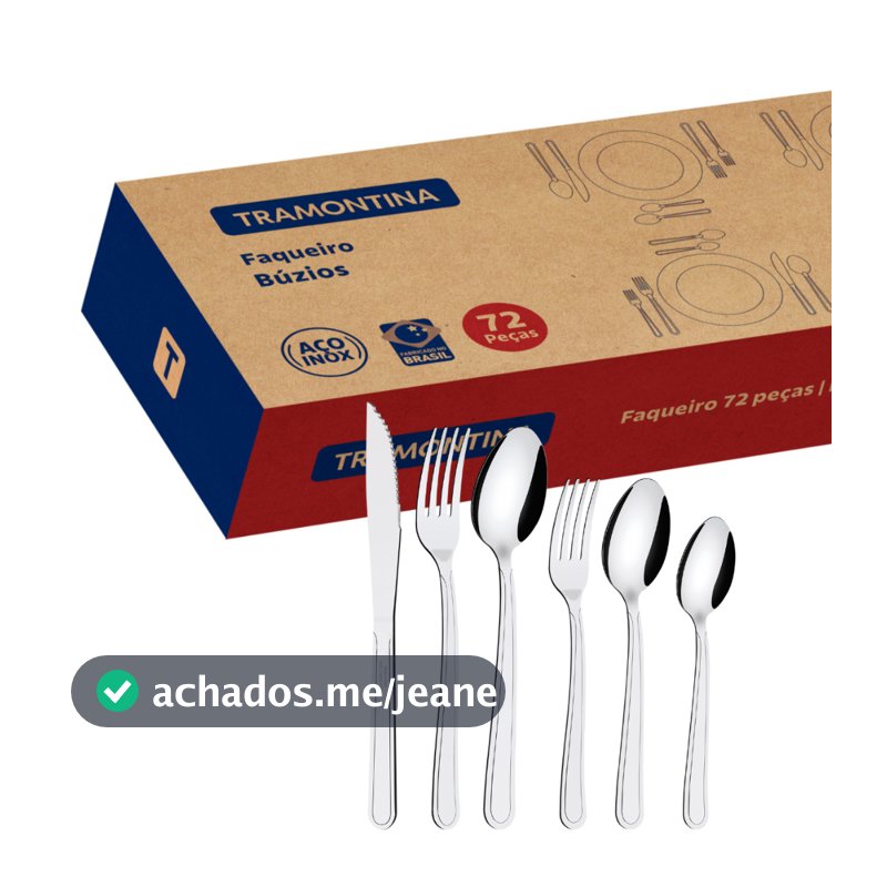 Faqueiro Tramontina Aço Inox Facas Churrasco Búzios 72 Peças