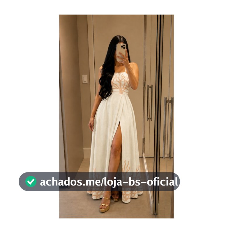 Vestido Feminino Longo com Fenda Estampado Alça Fina Cruzada COD:X041