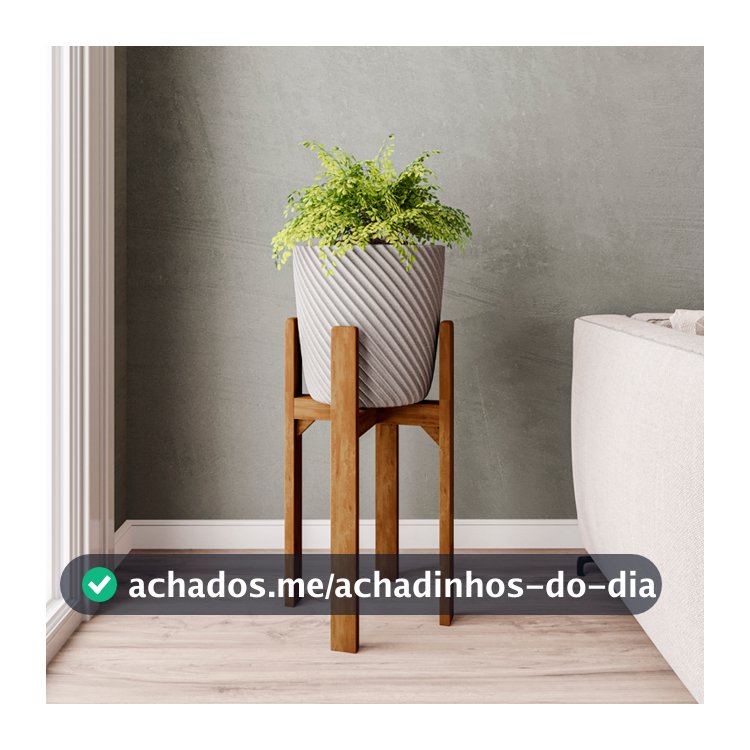 Suporte Legs para Vaso Cachepot em Madeira Pinus 55cm /40cm com Vaso de Plantas