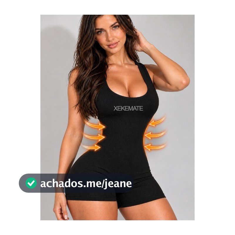 Macaquinho Canelado Modelador Costas Nadador Camiseta Sem Costura Comprime a Barriga Academia Fitness Academia