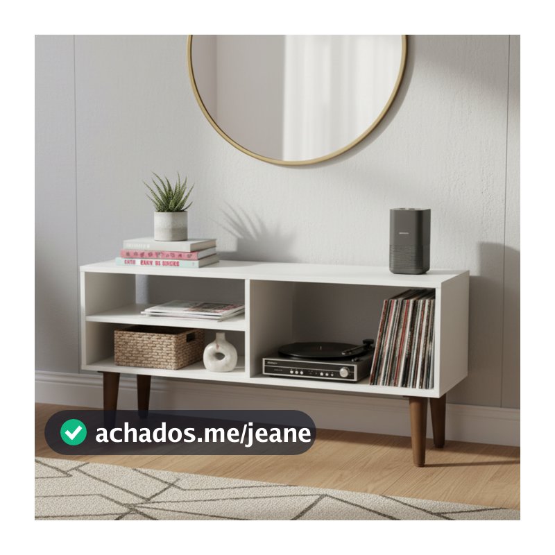 Rack Pé Retro Palito Vintage Aparador Para Tv Televisão Até 43 Polegadas Sala Quarto Compacto MDF