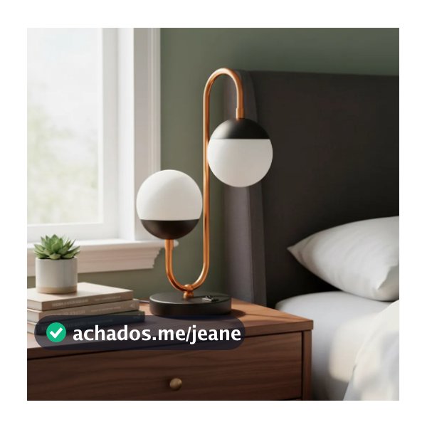 Luminária de Mesa abajur Jennifer Com Interruptor alumínio com 2 Globos de Vidro fosco 10cm com Lâmpada branco quente
