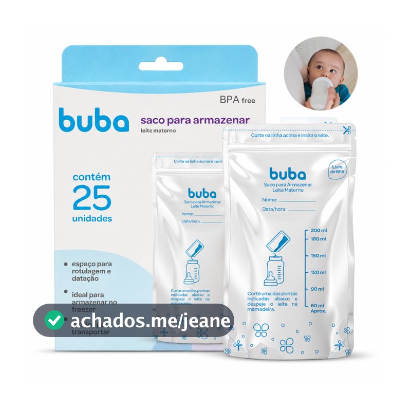 Kit Saco para Armazenar Leite Materno Buba Congelar Transportar Guardar Saquinho Descartável