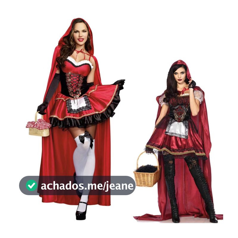 Little Red Riding Hood Traje Para As Mulheres Adulto De Halloween Cosplay Manto Vermelho De luxo Conjunto completo