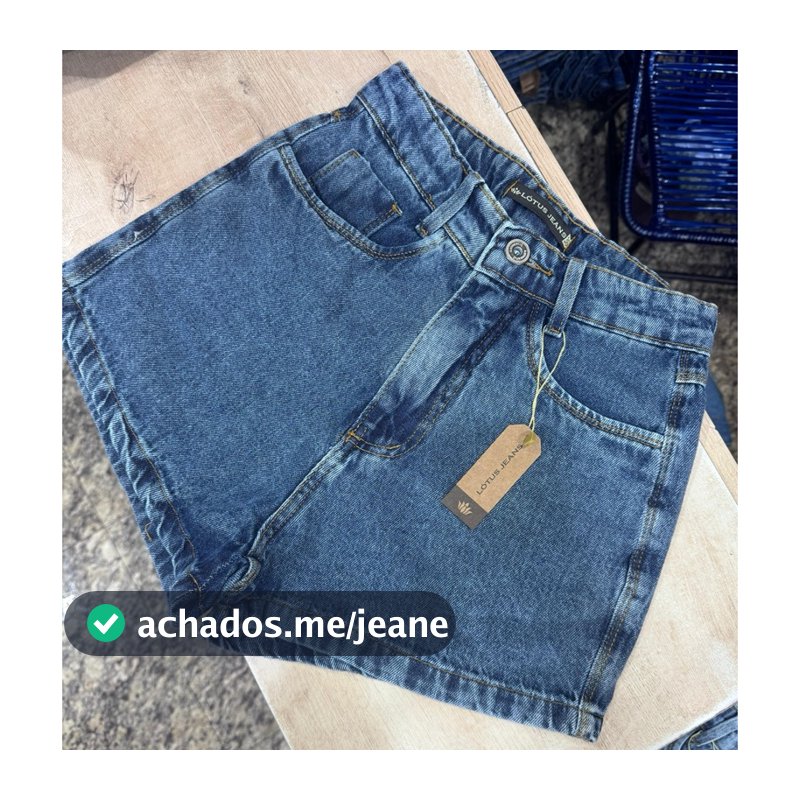 short jeans cintura alta marmorizado 100% algodão