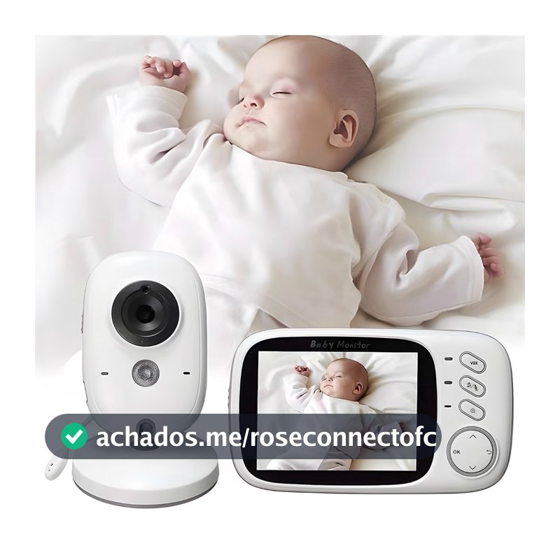 Babá Eletrônica com Monitor Visão Noturna Áudio Bidirecional Sensor de Temperatura Monitor Infantil Digital