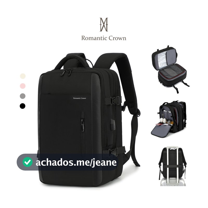ROMANTIC CROWN Mochla de Viagem Masculino e Feminina Impermeável e Reforçada com Compartimento para Notebook