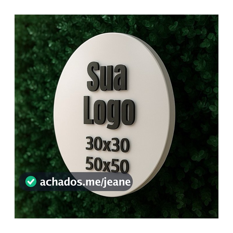 Placa Decorativa Redonda Painel Sua LOGO Personalizado Quadro Sua Foto Decoração Loja Peça MDF 4K HD