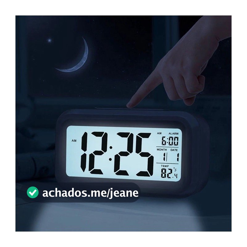 Relógio De Mesa Digital Calendário Despertador Cabeceira
