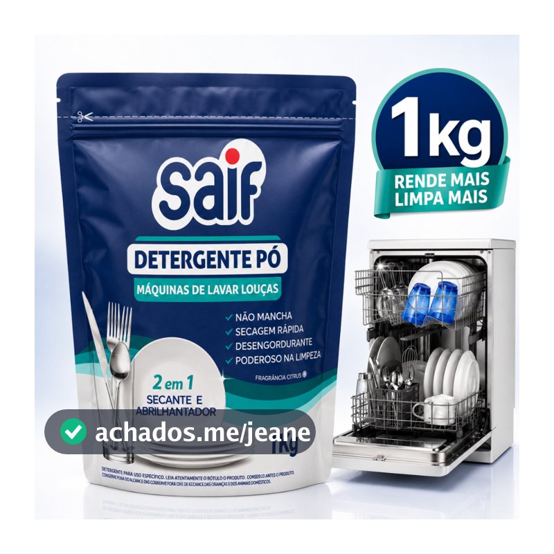 Detergente em Pó Lava Louças Saif 1kg