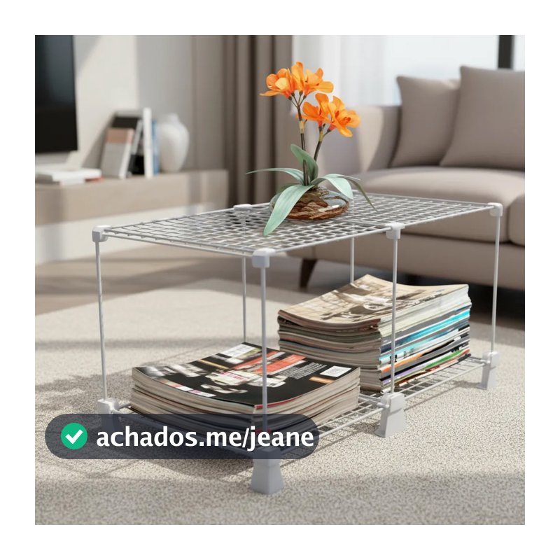 Mesa de Centro Sala Retangular 30x60cm Aramada Tipo Industrial Mesinha de Centro Pequena