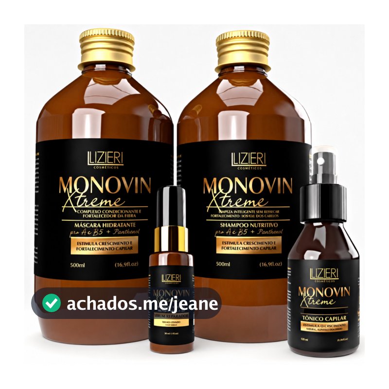 Kit Monovin Xtreme Shampoo Tônico Crescimento Capilar Acelerado Tratamento Antiqueda