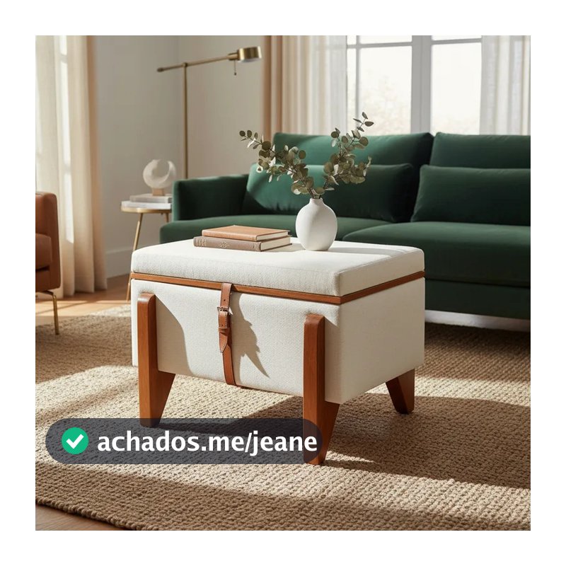 Banco Pufe 60x40 Flex Retangular Decorativo Baú E Mesinha Linha Premium Flat Interiores