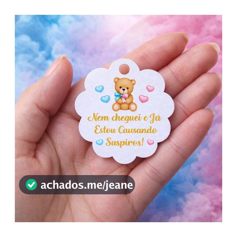 Tag Chá Revelação - Chá de Bebê - Menino/ Menina - Lembrancinha /Decoração Festa Personalizada