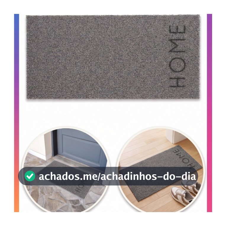 Tapete Porta Entrada Casa Capacho Vinil Terral Home Cinza 40x75cm