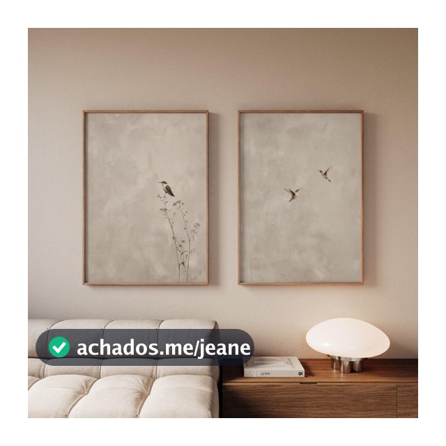 Kit 2 Quadros Decorativos Minimalista Moderno com Moldura Minimalistas Modernos - Natureza Tropical