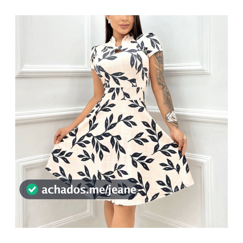 Vestido Feminino Estampado Rodado Soltinho - Moda Evangélica Elegante Sofisticada