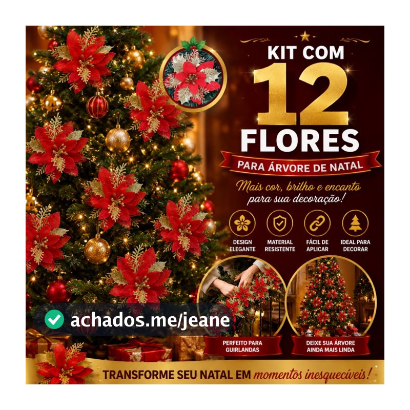 Flores De Natal Pick Up Arvore Artificial Decoração Enfeites Para Arvore de Natal Brilhante Luxo