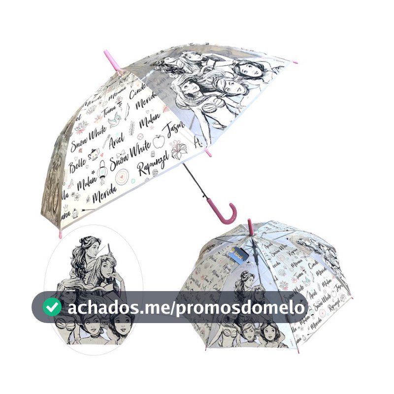 Sombrinha Infantil De Menina Princesas Guarda Chuva Longo