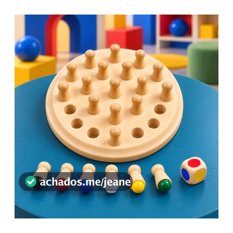 Jogo da Memória Infantil 24 Pinos Coloridos com Dado Brinquedo Educativo