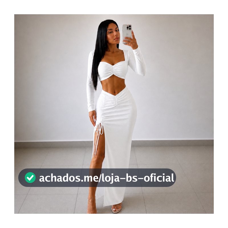 Conjunto Feminino Com Saia Com Fenda e Manga Longa Suplex Premium ( ANTONIA )