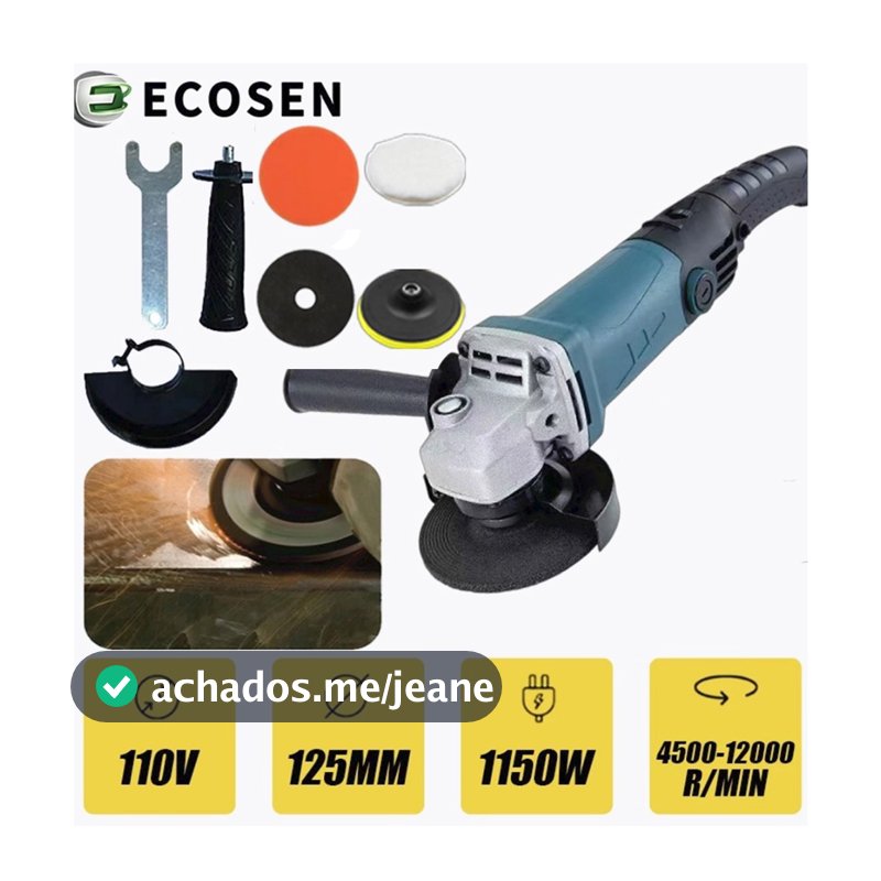 Politriz Lixadeira Esmerilhadeira 4.1/2 110v ou 220v  1150w  Multifunções 6 Velocidades Songhe Tools  ECOSEN