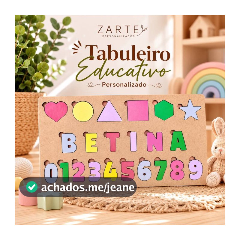 Jogo Quebra Cabeça Educativo Infantil Números Formas Nome Crianças Montessori Madeira Brinquedo